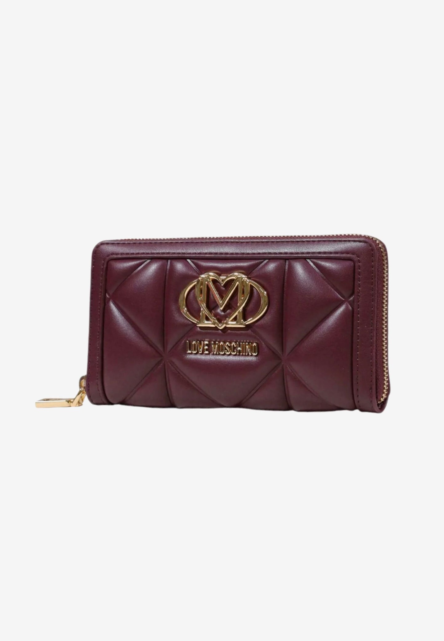 LOVE MOSCHINO - Portafoglio Zip Around Embossed Vino