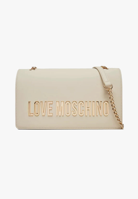 LOVE MOSCHINO - Borsa A Spalla Lettering Avorio