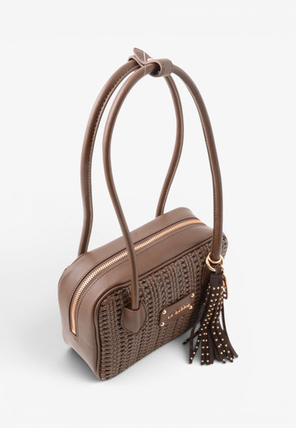 LA CARRIE - Borsa A Spalla Intrecciata Marrone