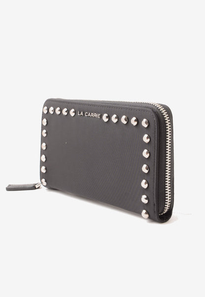 LA CARRIE - Portafoglio Zip Around Dark Nylon Nero