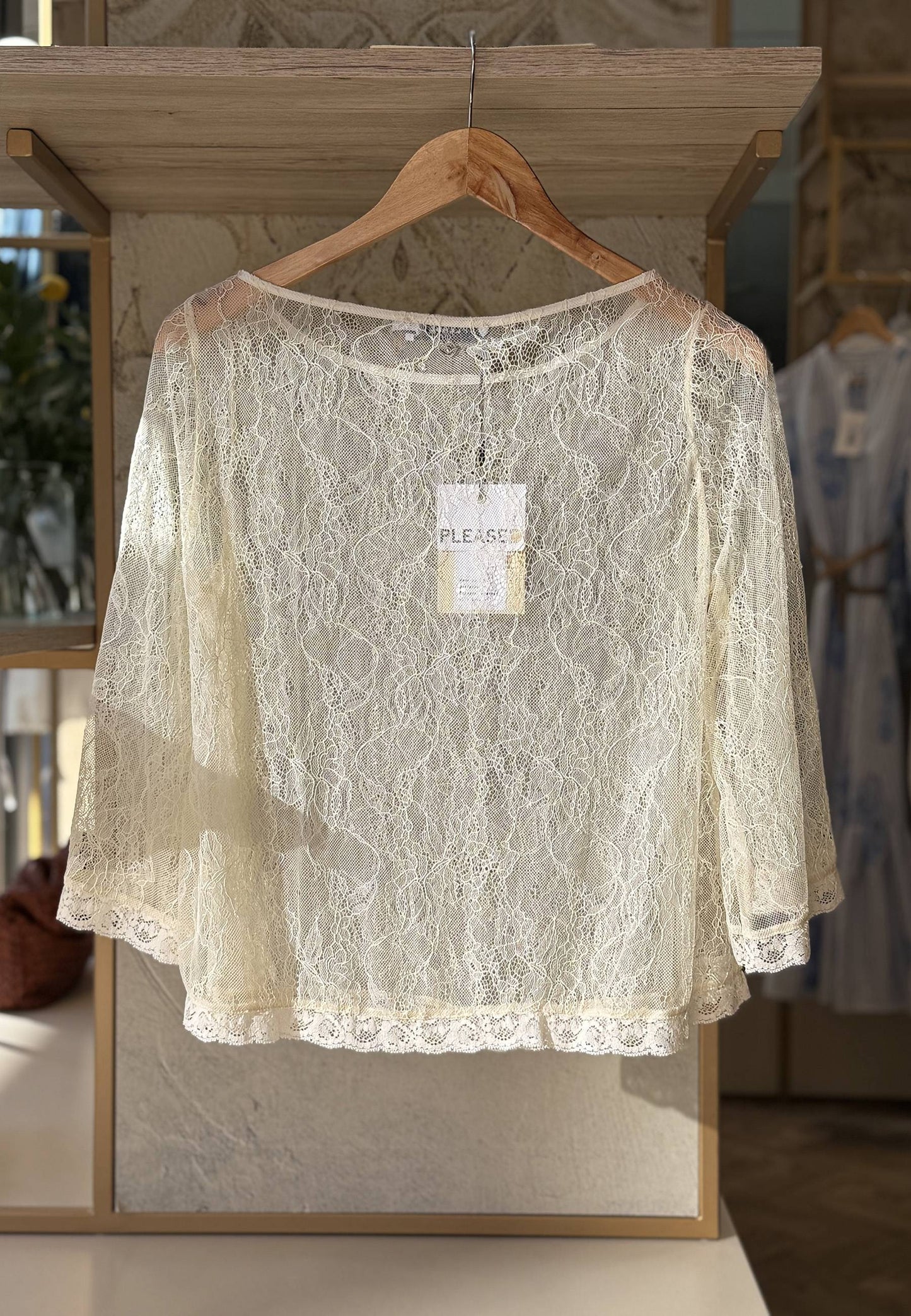 PLEAASE - Maglia Pizzo Giallo