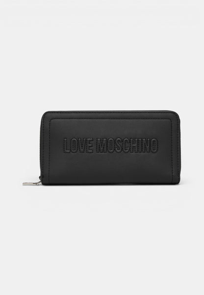 LOVE MOSCHINO - Portafoglio Zip Around Signature Nero