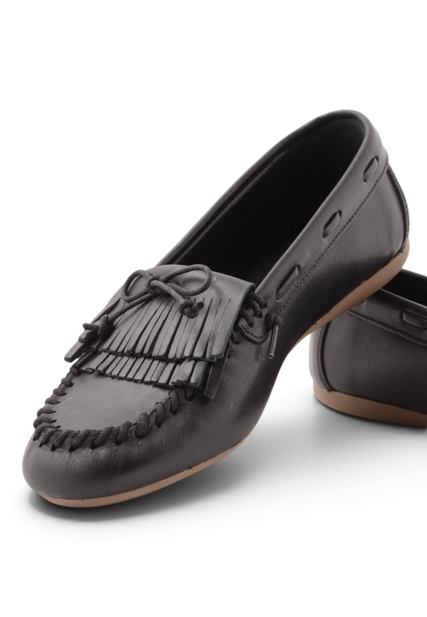 DIVINE FOLLIE - Mocassino Con Frangia e Laccetto Nero