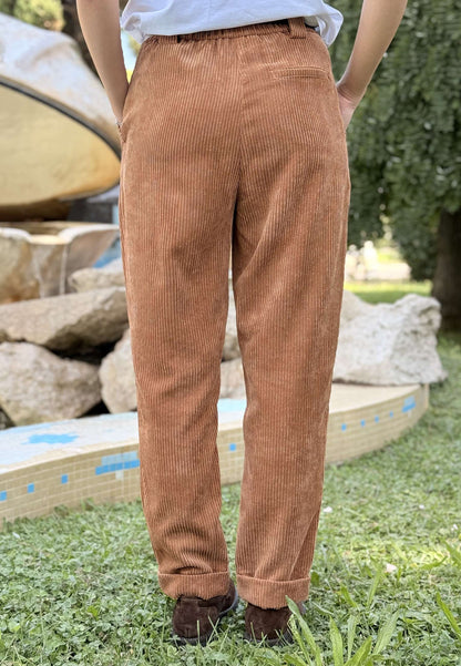 MOTEL - Pantalone Carrot Fit Velluto A Costine Camel