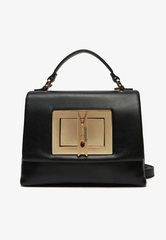 LOVE MOSCHINO - Borsa A Mano Gold Clip Nero