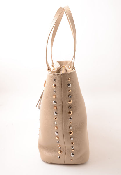 LA CARRIE - Shopping Bag Explosion Vera Pelle Sand