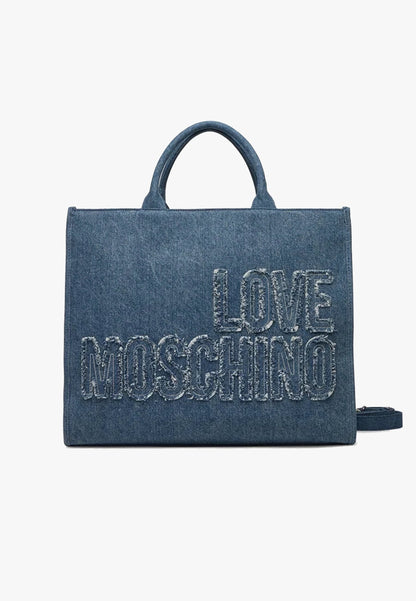 LOVE MOSCHINO - Shopping Bag Jeans Blu Scuro