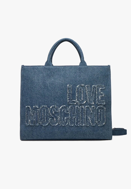 LOVE MOSCHINO - Shopping Bag Jeans Blu Scuro