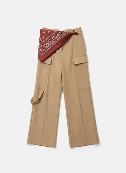 MARYLEY - Pantalone Cargo Bandana Cammello