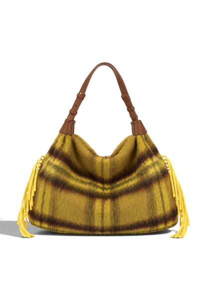 LA CARRIE - Borsa Shopper Kerala Tartan Giallo