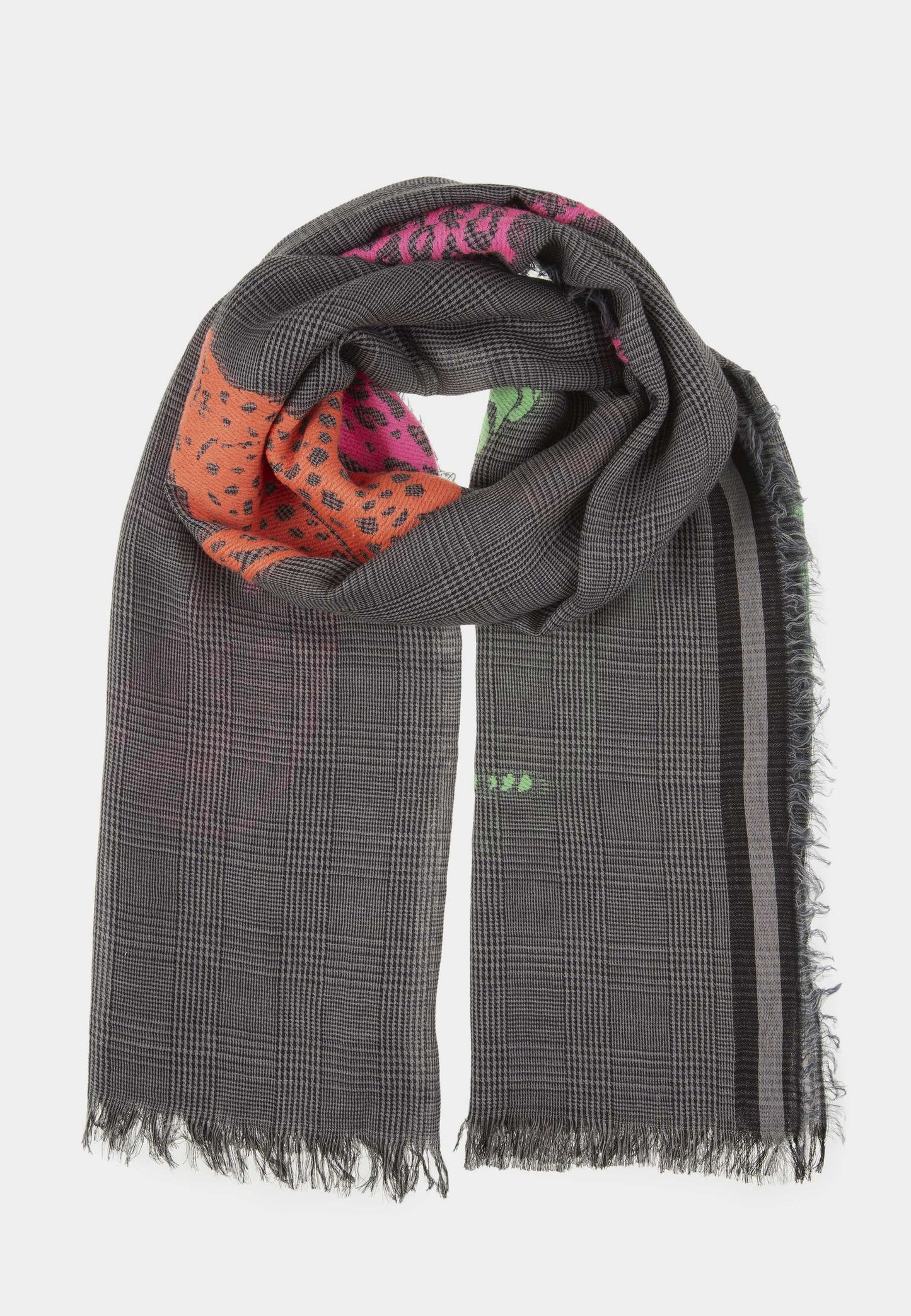 ALEX MAX - Gray Houndstooth Scarf