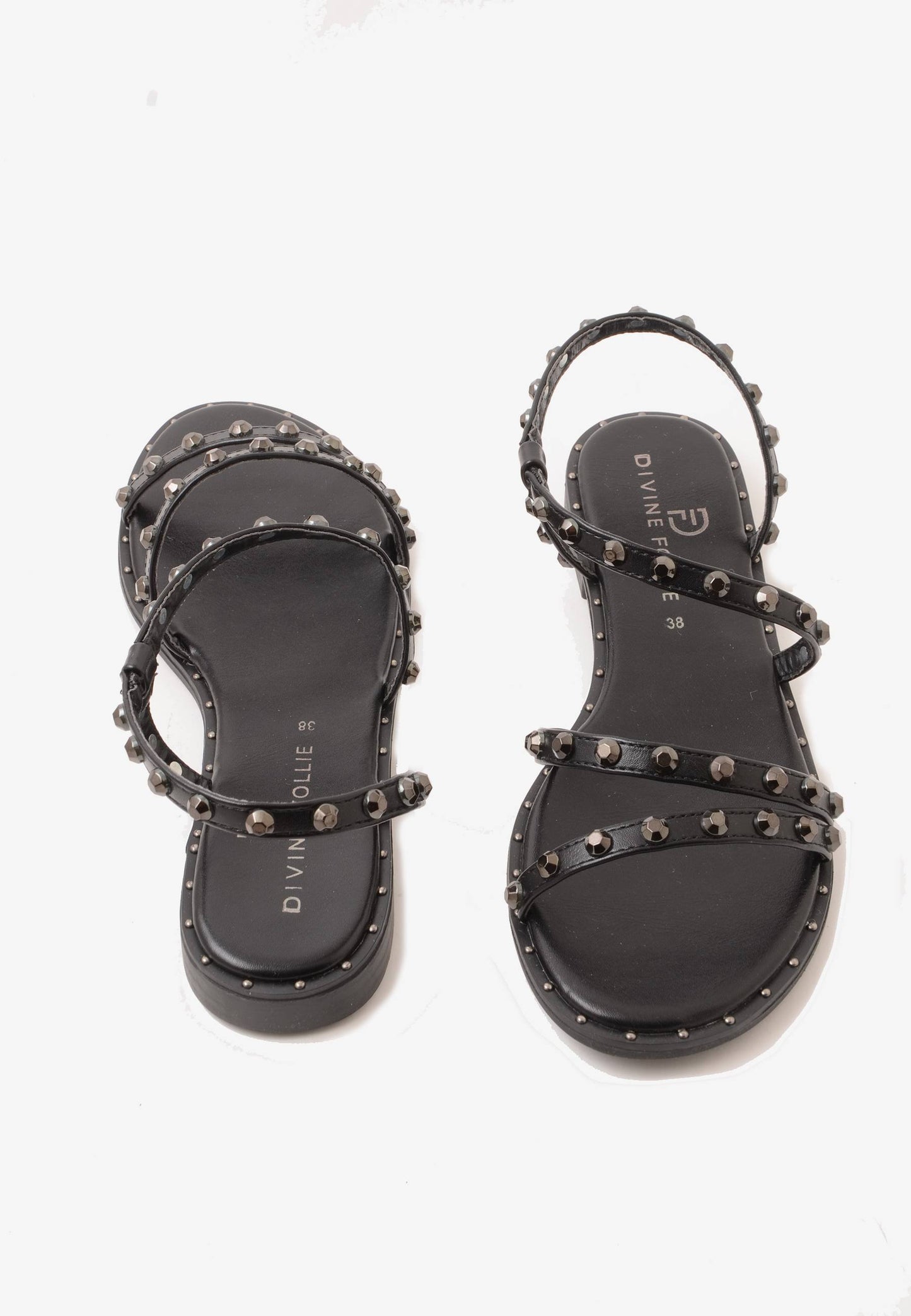 DIVINE FOLLIE - Sandalo Basso Borchie Nero