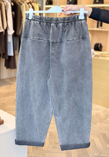 SUSY STAR CURVY - Jeans Ballon Marmorizzato Nero