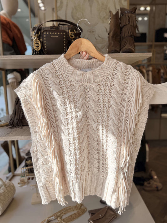 MOTEL - Gilet In Maglia Boxy Fit Avorio