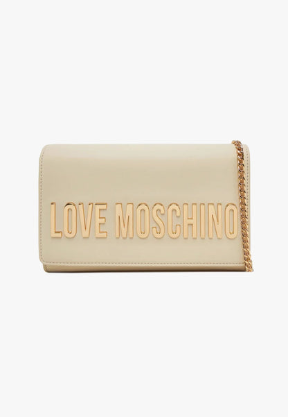 LOVE MOSCHINO - Borsetta A Tracolla Lettering Avorio
