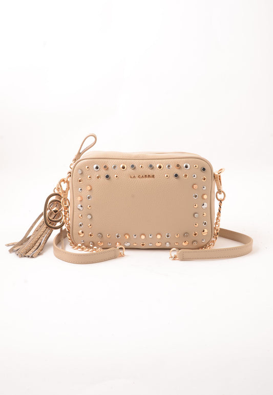LA CARRIE - Borsa A Tracolla Explosion Vera Pelle Sand