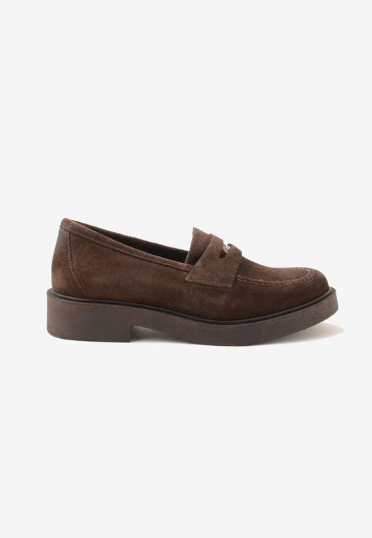 DIVINE FOLLIE - Mocassino Scamosciato Mocha