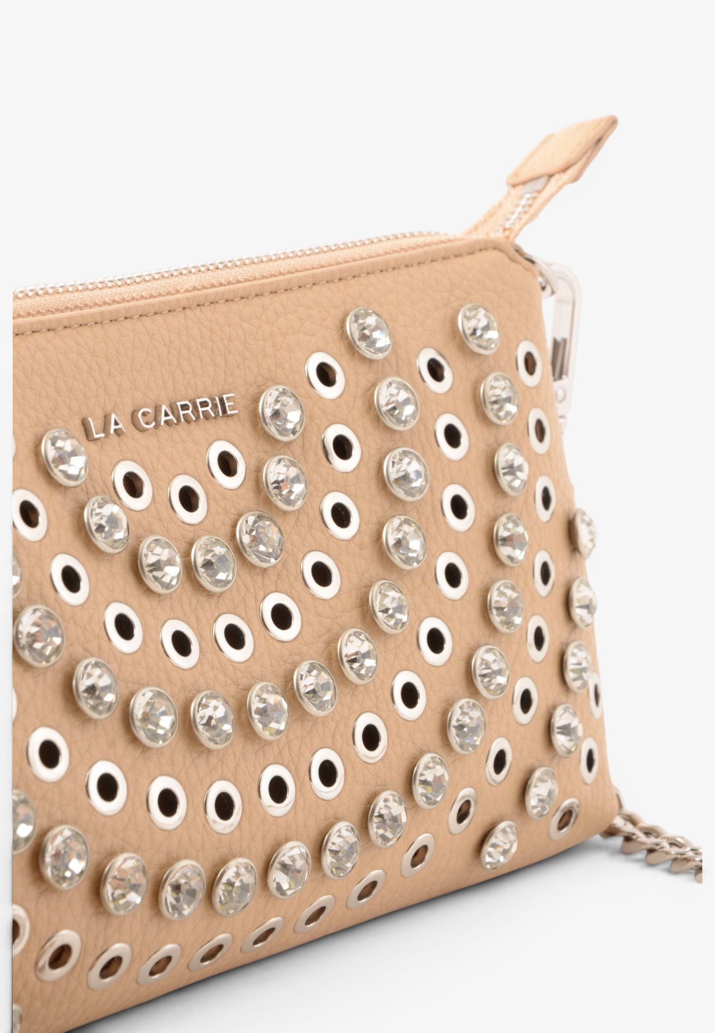 LA CARRIE - Portafoglio Pochette Strass Andromeda Beige