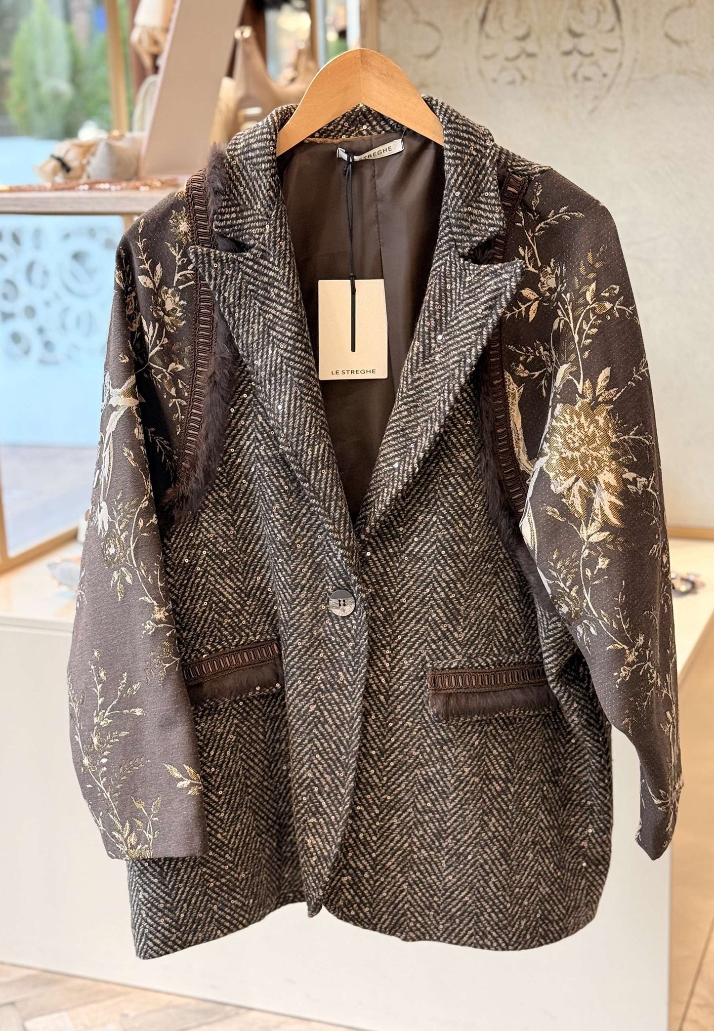 LE STREGHE - Giacca Over Monopetto Fantasia