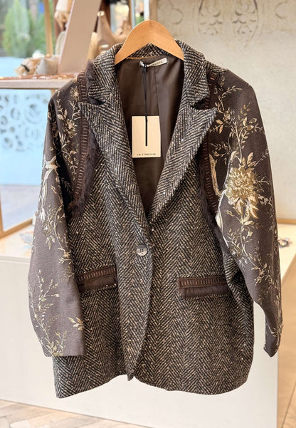 LE STREGHE - Giacca Over Monopetto Fantasia