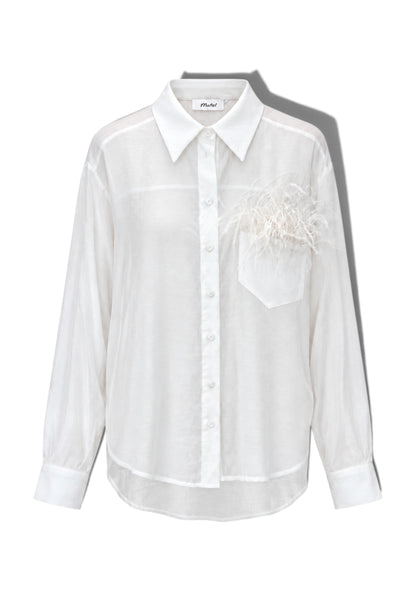 MOTEL - Camicia Marabù Avorio