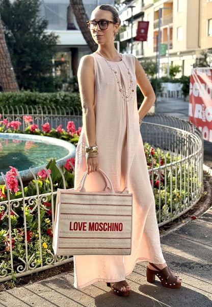 LOVE MOSCHINO - Shopping Bag Canvas Cipria