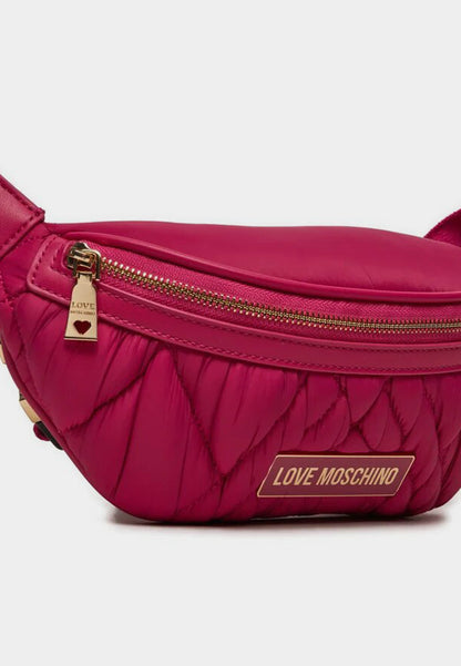 LOVE MOSCHINO – Magentafarbene Nylon-Gürteltasche