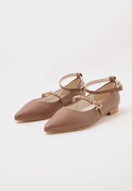 DIVINE FOLLIE - Ballerina Cinturini Borchie Beige