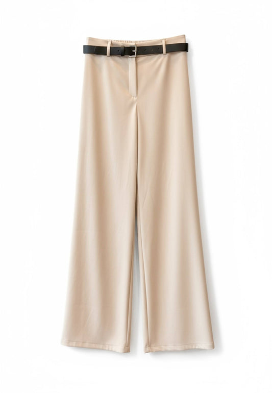 MOTEL - Pantalone A Palazzo Ecopelle Lana