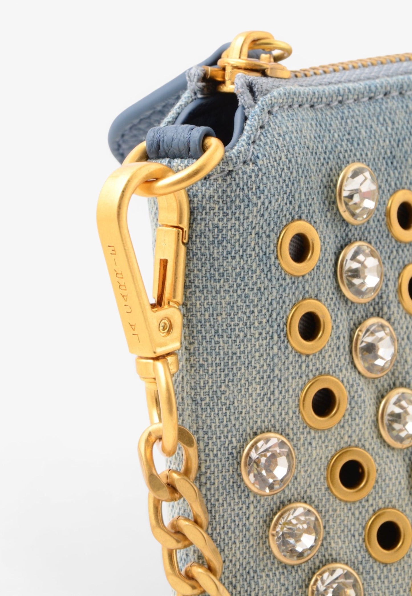 LA CARRIE - Portafoglio Pochette Strass Andromeda CANVAS Jeans