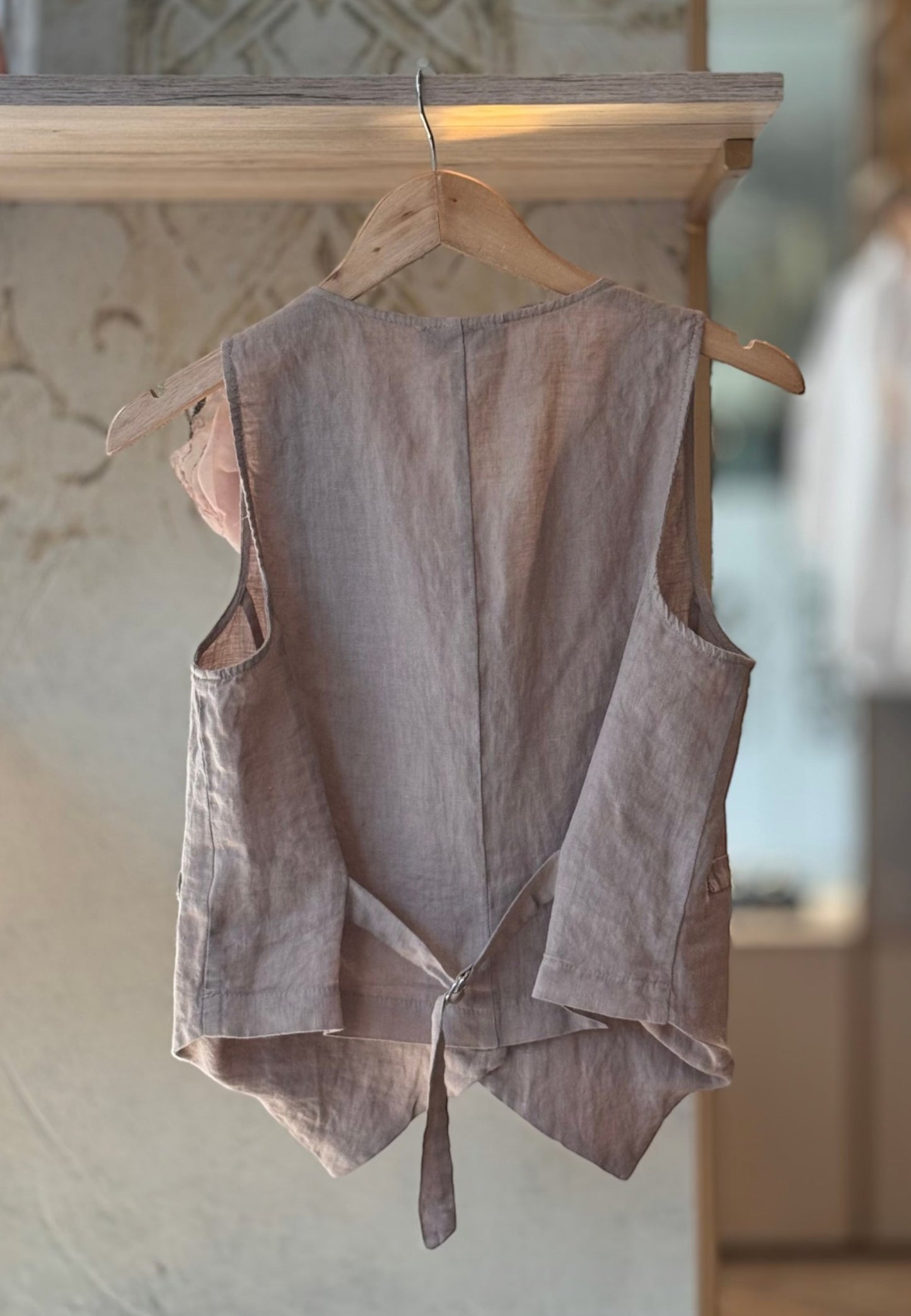 MOTEL - Gilet In Lino Sabbia