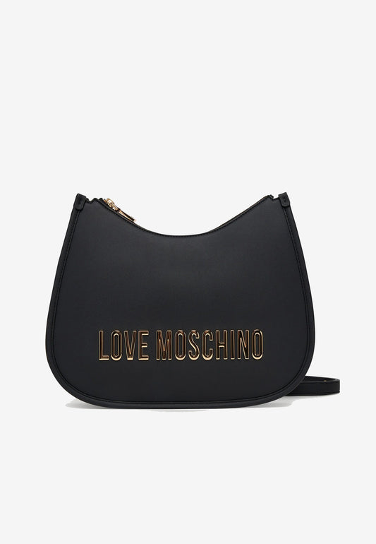 LOVE MOSCHINO - Borsa A Spalla Lettering Soft Touch Nero