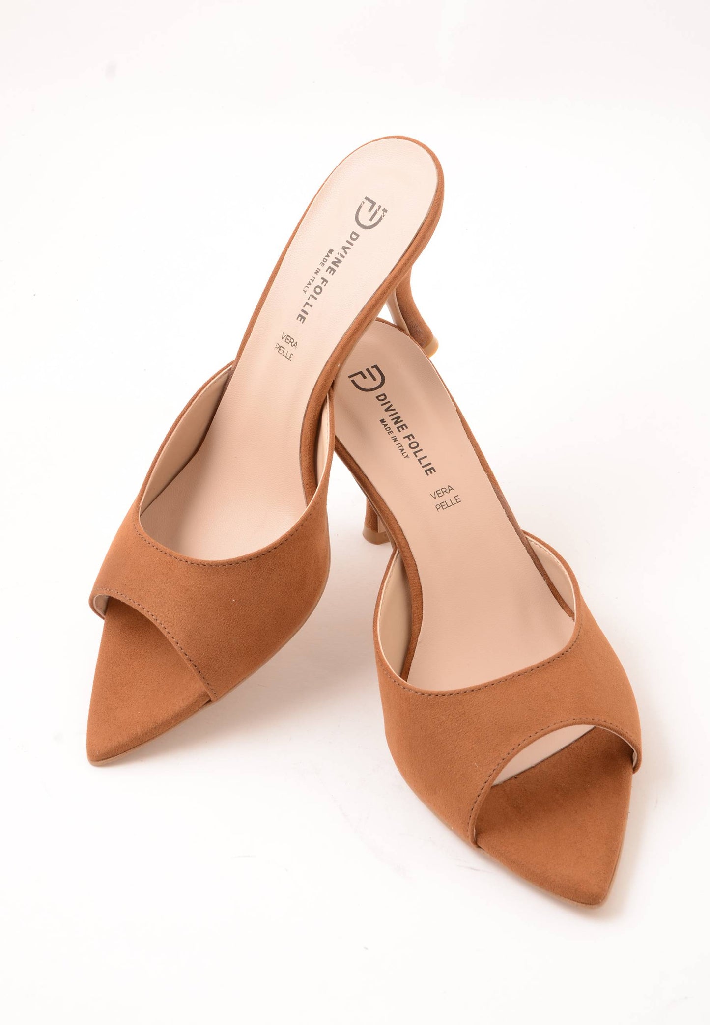 DIVINE FOLLIE - Sandalo Sabot Scamosciato Cuoio