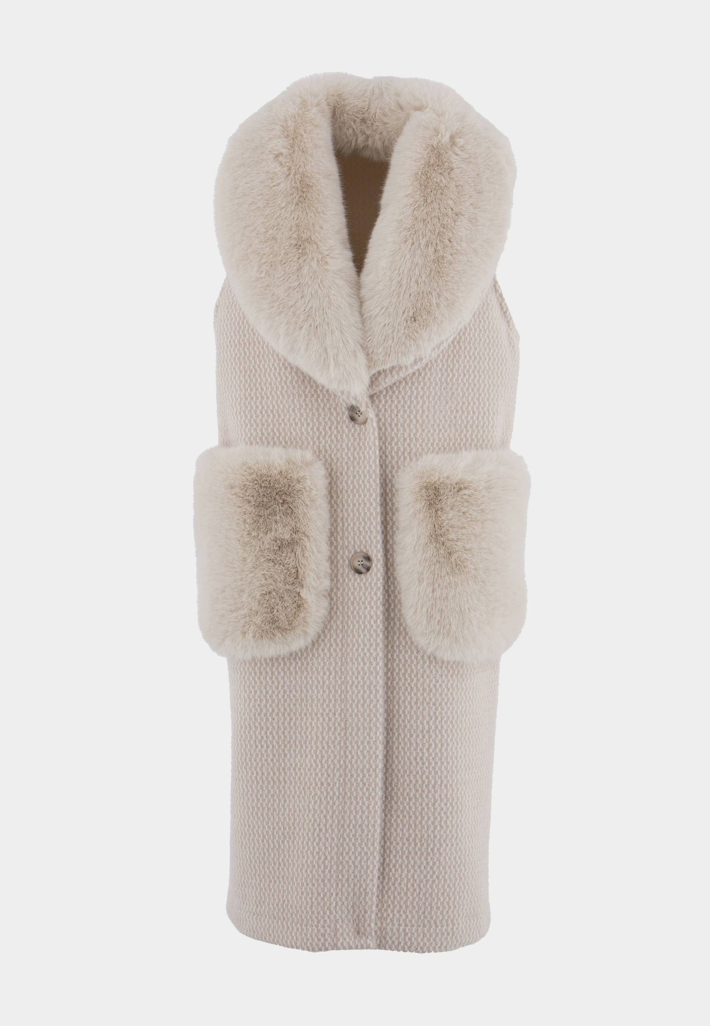 ALEX MAX - Reverse Gilet With Cream Eco-Fur