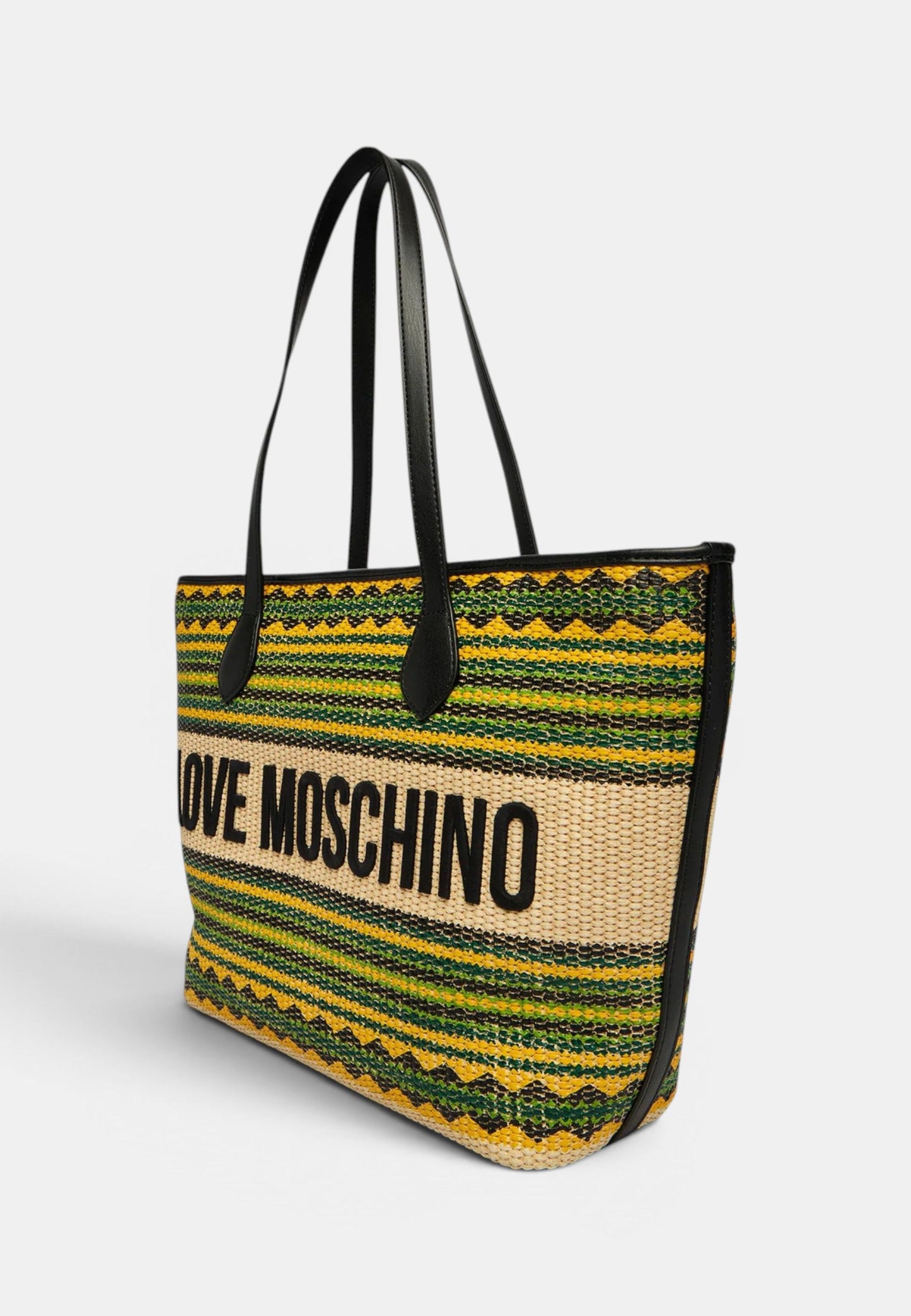LOVE MOSCHINO - Shopping Bag In Raffia Multicolor