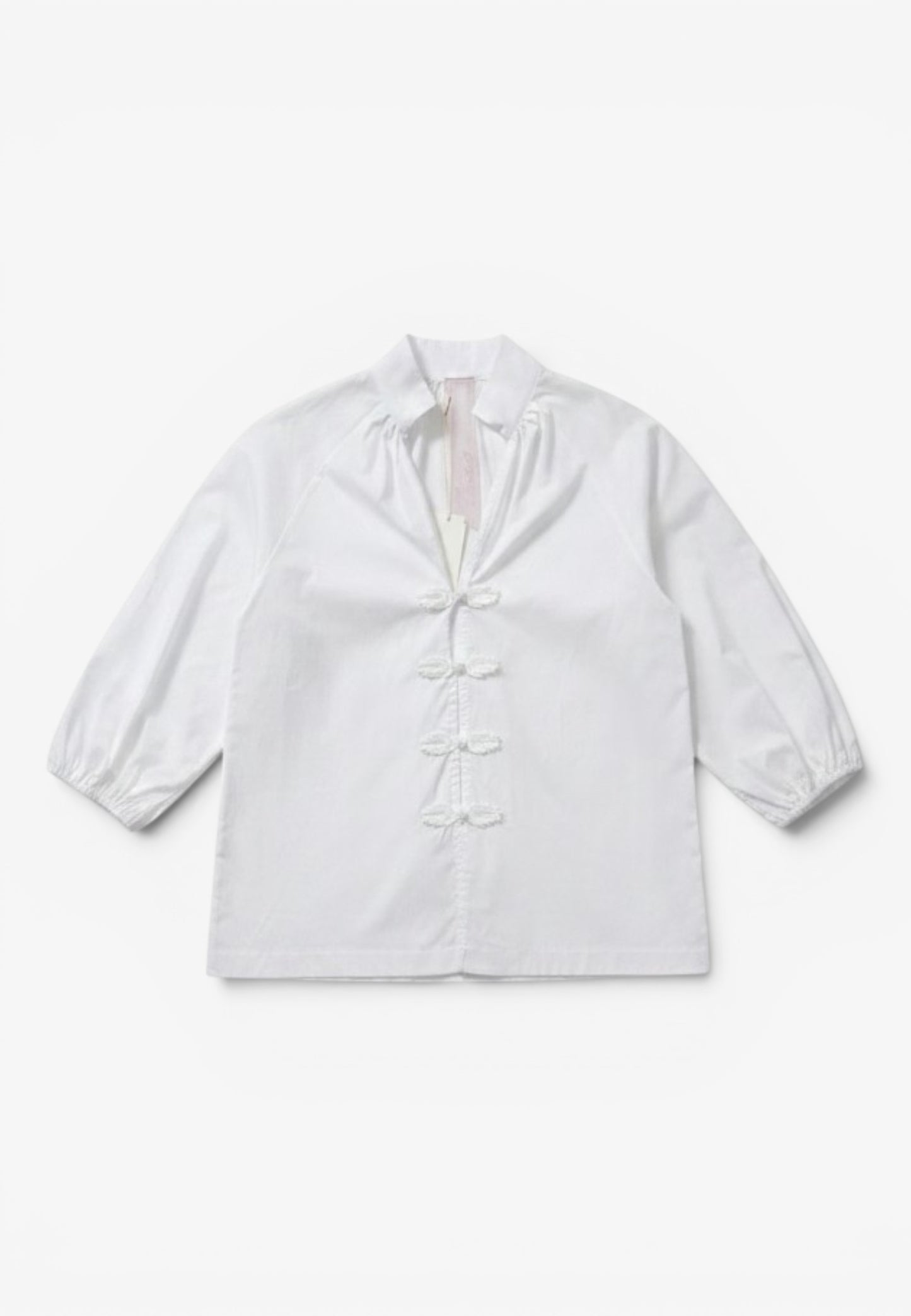 MINERVA - Camicia Con Alamari Bianco