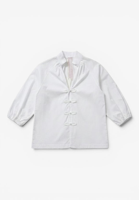 MINERVA - Camicia Con Alamari Bianco
