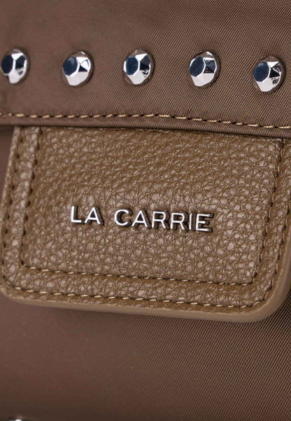 LA CARRIE - Shopping Bag Dark Nylon Borchie Mocha