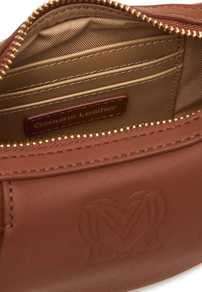 LOVE MOSCHINO - Borsetta A Spalla VERA PELLE Castagna