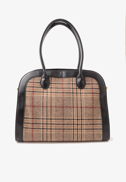 LA CARRIE - Shopping Bag Scottish Combi Beige