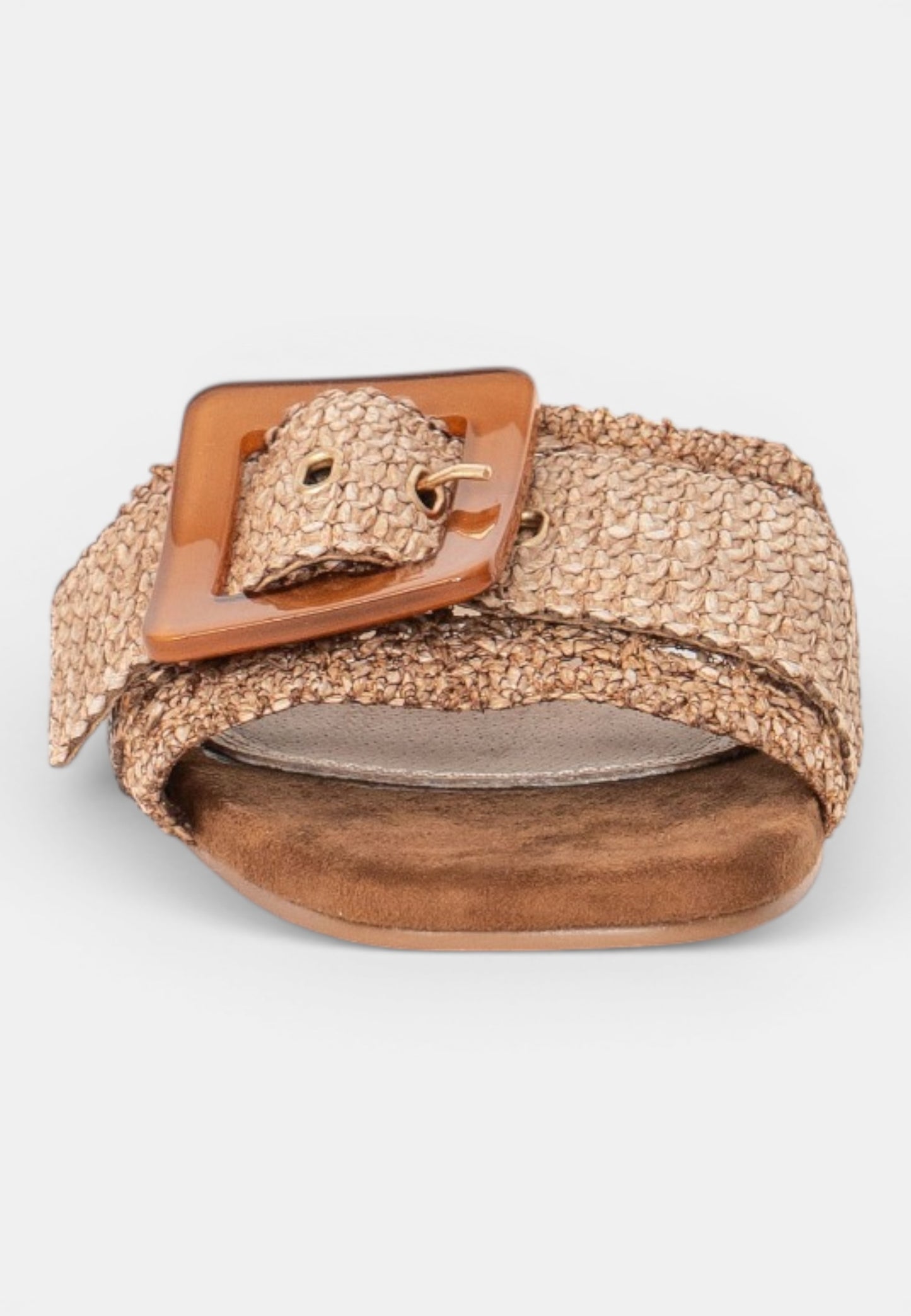GOLD&GOLD - Ciabattina Raffia Marrone
