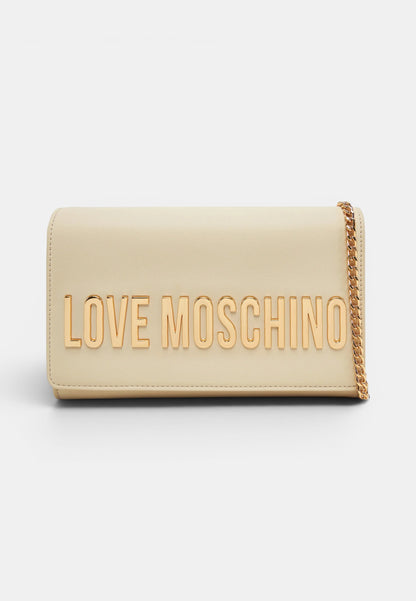 LOVE MOSCHINO - Borsetta A Tracolla Lettering Avorio