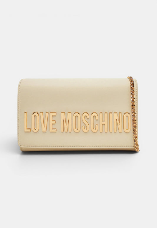 LOVE MOSCHINO - Borsetta A Tracolla Lettering Avorio