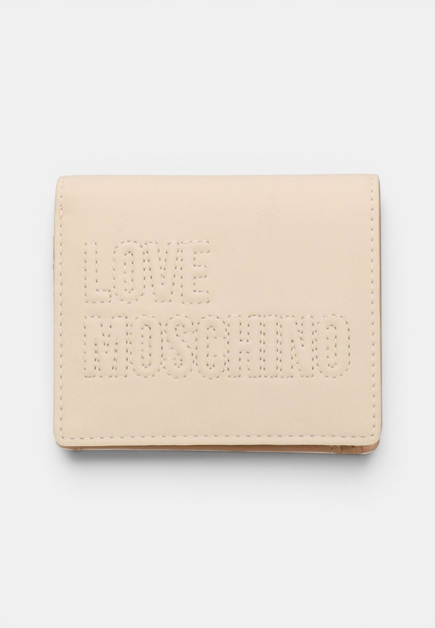 LOVE MOSCHINO - Portafoglio Bifold Signature Avorio