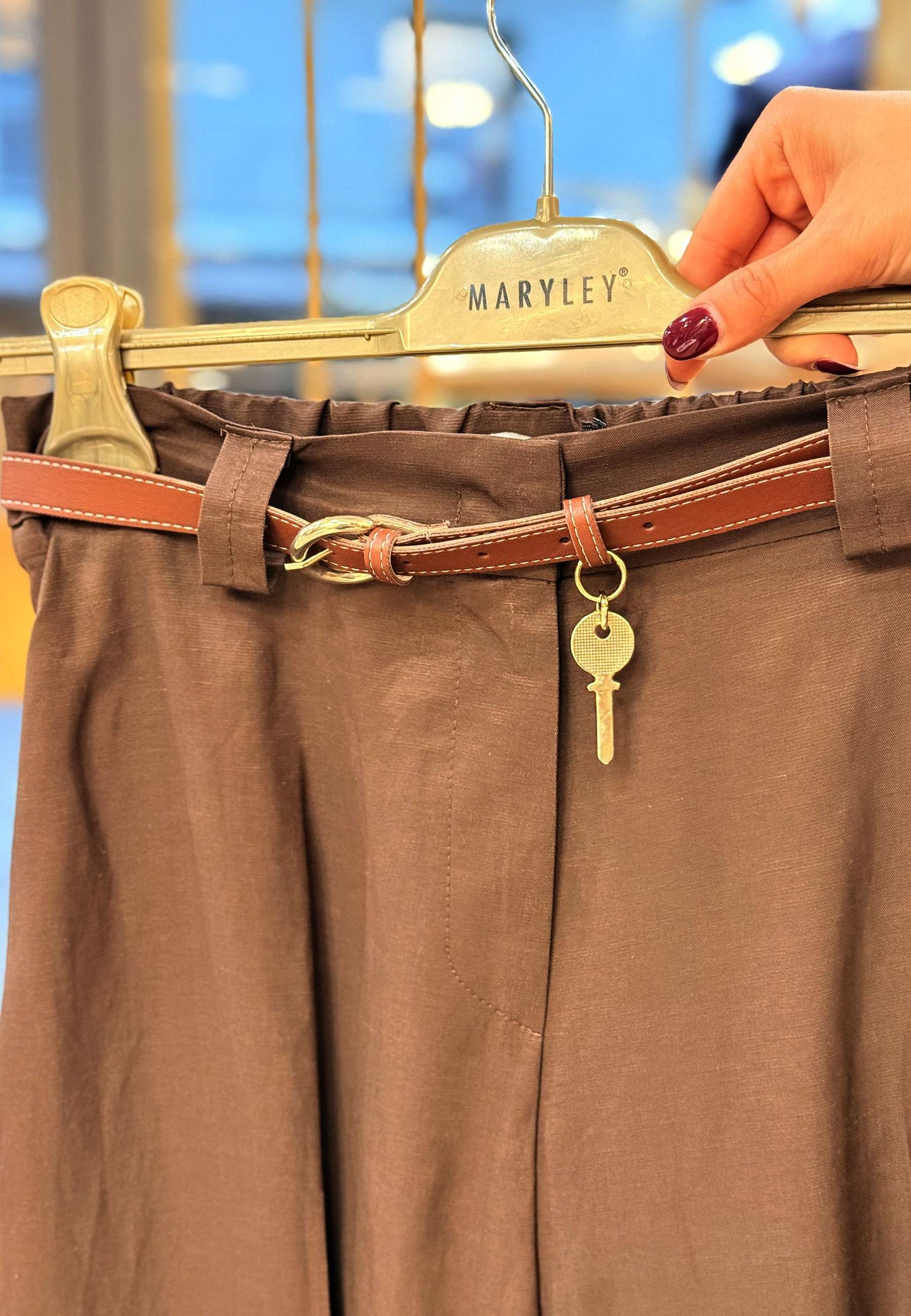 MARYLEY - Pantalone Largo Moro