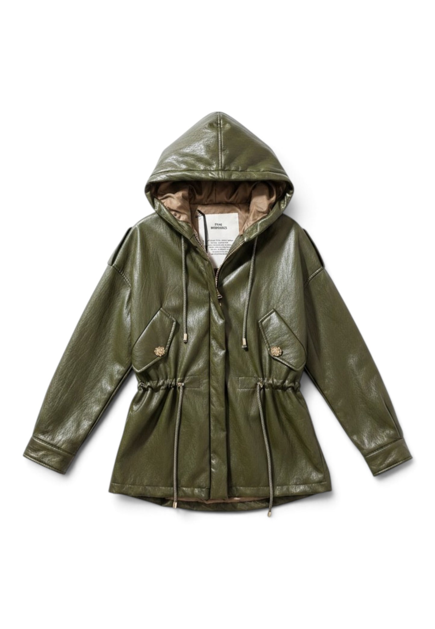 PINK MEMORIES - Parka Con Coulisse Verde Oliva