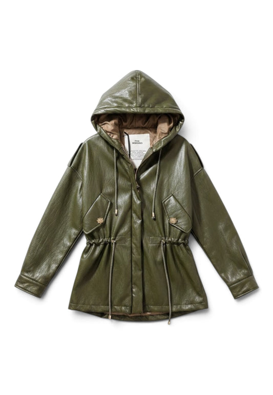 PINK MEMORIES - Parka Con Coulisse Verde Oliva