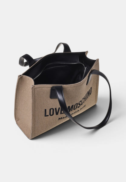 LOVE MOSCHINO - Shopping Bag In Canvas Nero