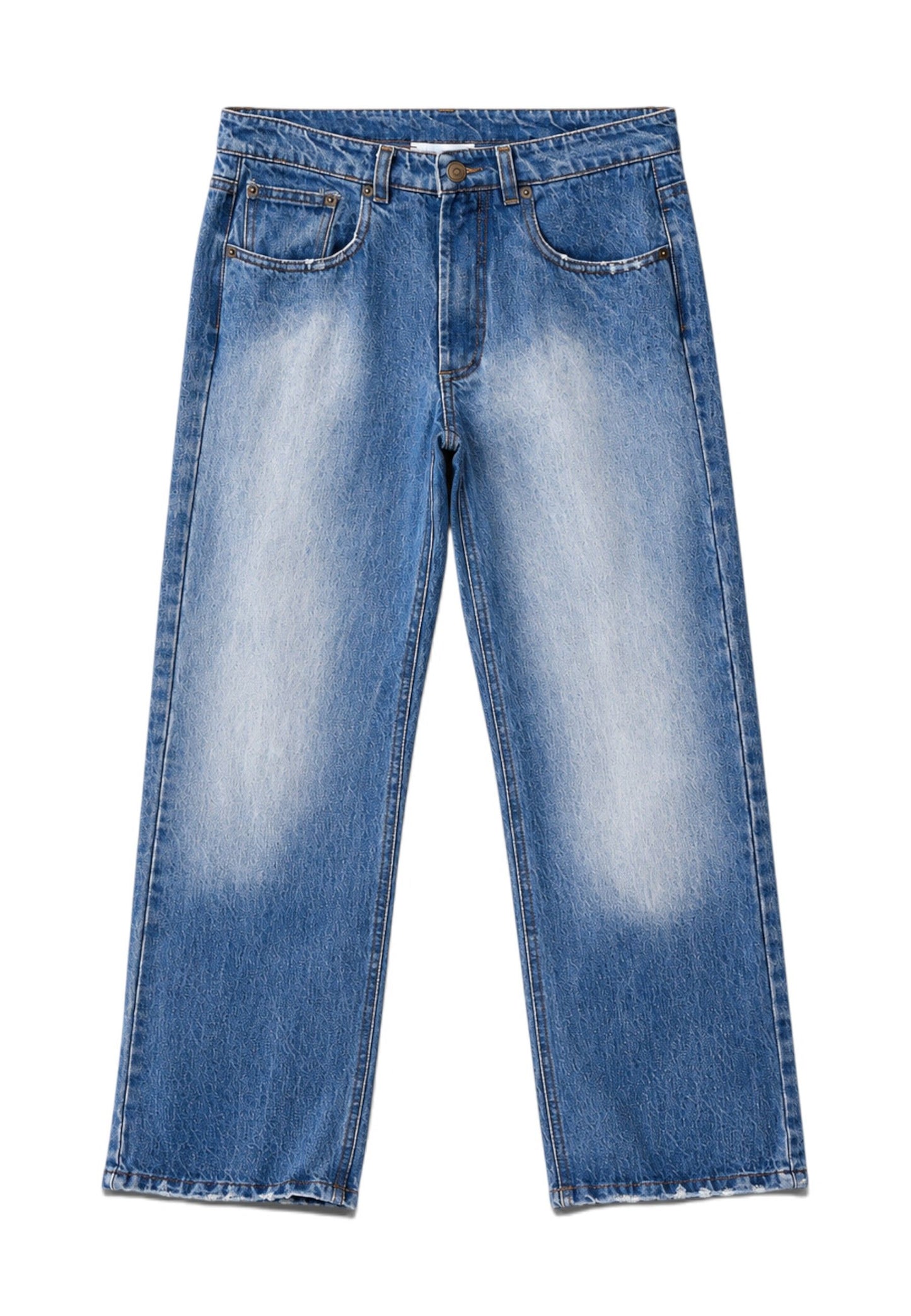 MOTEL - Jeans Dritti Vita Media Denim