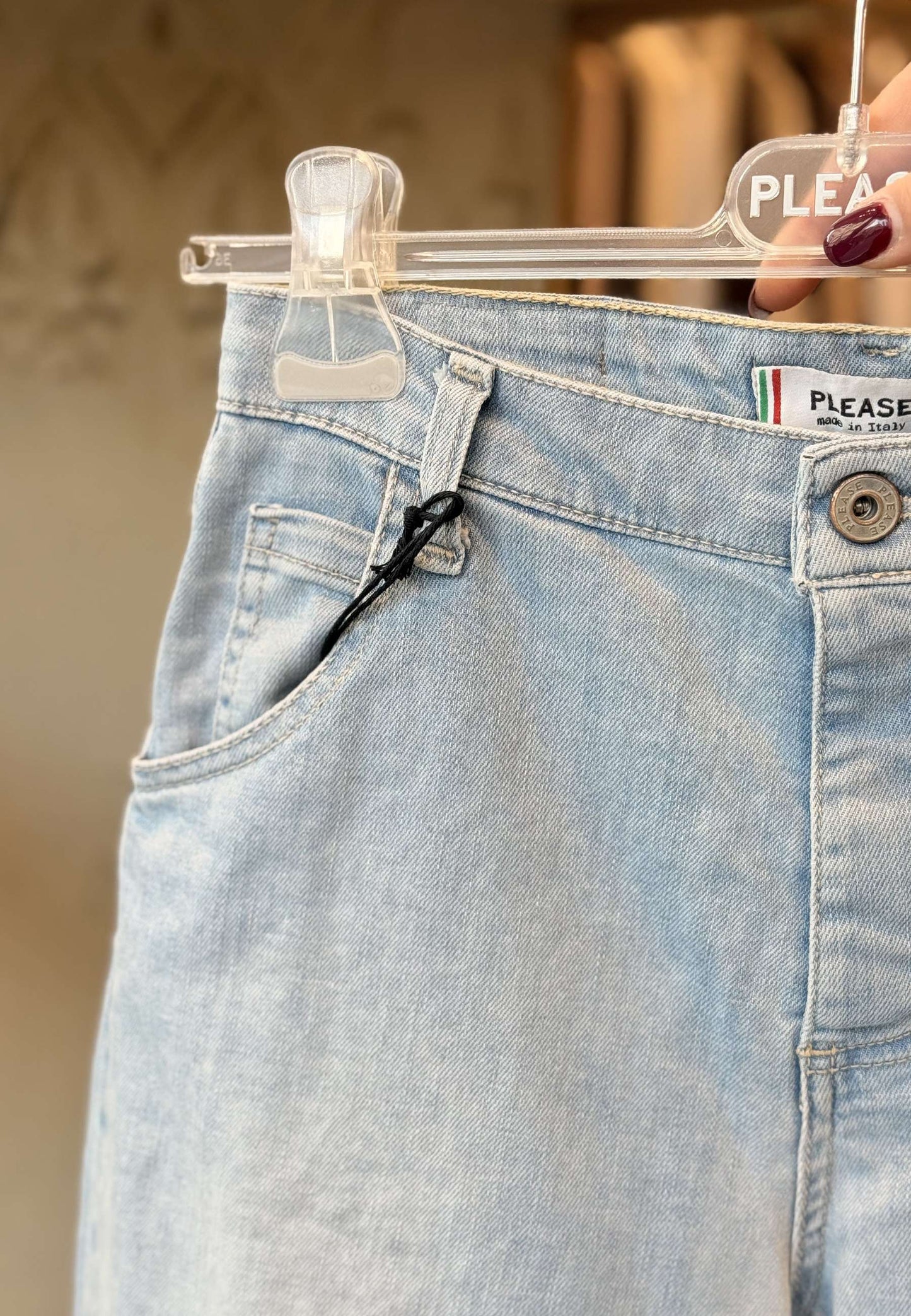 PLEASE - Jeans Baloon Blu Denim Chiaro